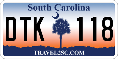 SC license plate DTK118