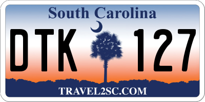SC license plate DTK127