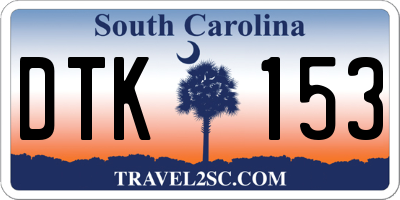 SC license plate DTK153