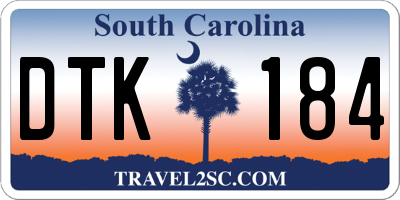 SC license plate DTK184