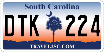 SC license plate DTK224