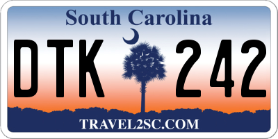 SC license plate DTK242