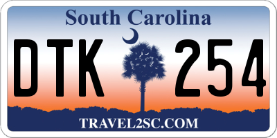 SC license plate DTK254