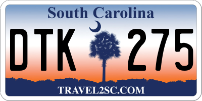 SC license plate DTK275