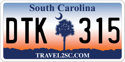 SC license plate DTK315