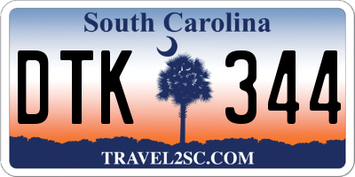 SC license plate DTK344
