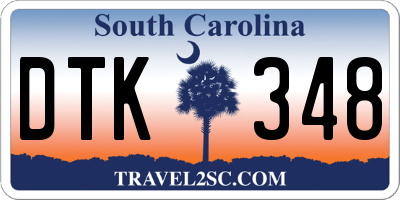 SC license plate DTK348