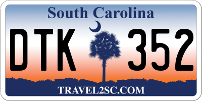 SC license plate DTK352