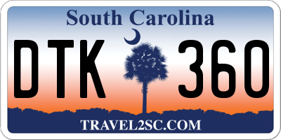 SC license plate DTK360