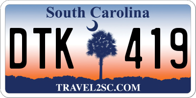 SC license plate DTK419