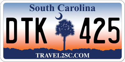 SC license plate DTK425