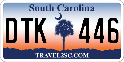 SC license plate DTK446
