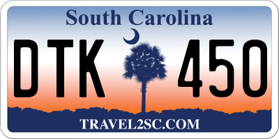 SC license plate DTK450