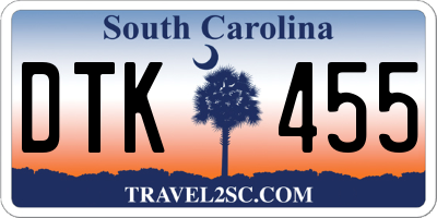 SC license plate DTK455