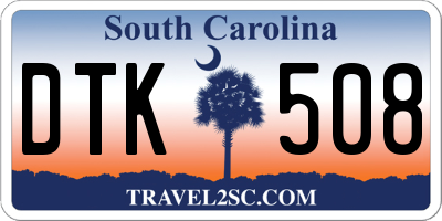 SC license plate DTK508
