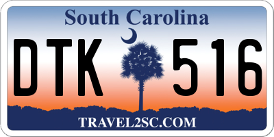 SC license plate DTK516