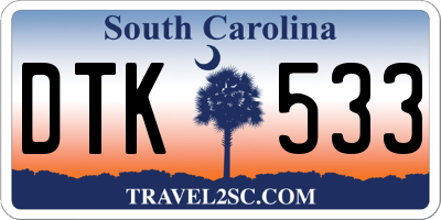 SC license plate DTK533