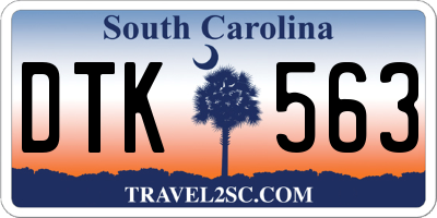 SC license plate DTK563
