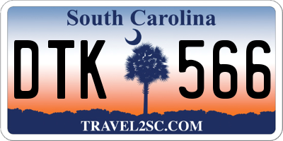 SC license plate DTK566