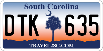 SC license plate DTK635
