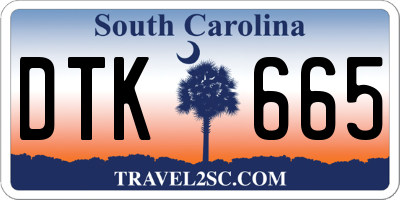 SC license plate DTK665
