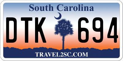 SC license plate DTK694