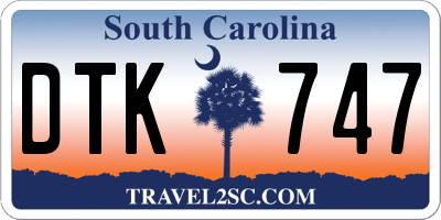 SC license plate DTK747