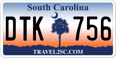 SC license plate DTK756