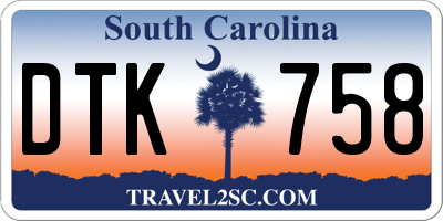 SC license plate DTK758