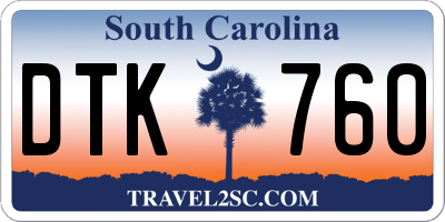 SC license plate DTK760