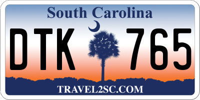 SC license plate DTK765