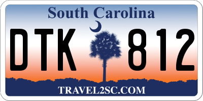 SC license plate DTK812