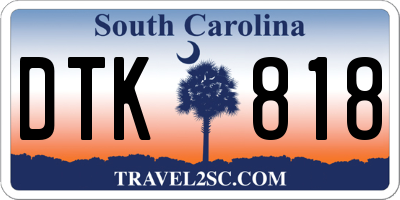 SC license plate DTK818