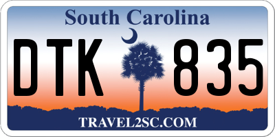 SC license plate DTK835