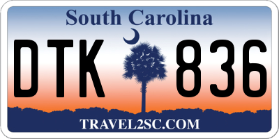 SC license plate DTK836