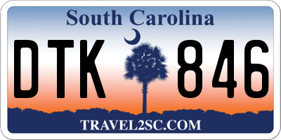 SC license plate DTK846
