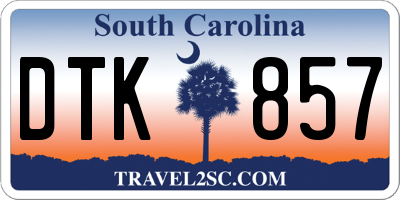 SC license plate DTK857