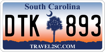 SC license plate DTK893