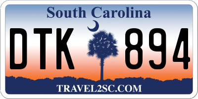 SC license plate DTK894