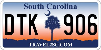 SC license plate DTK906