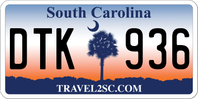 SC license plate DTK936