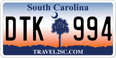 SC license plate DTK994