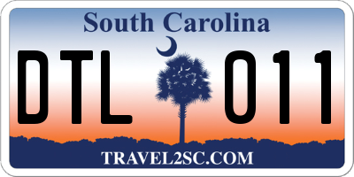 SC license plate DTL011