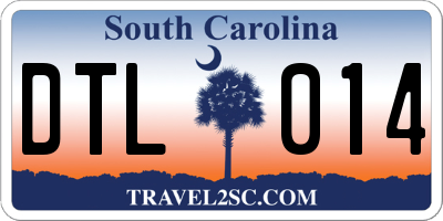 SC license plate DTL014