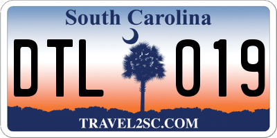SC license plate DTL019