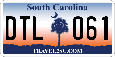 SC license plate DTL061