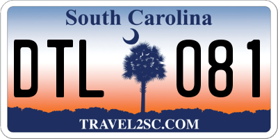 SC license plate DTL081
