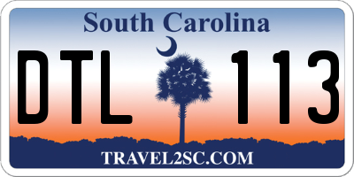 SC license plate DTL113