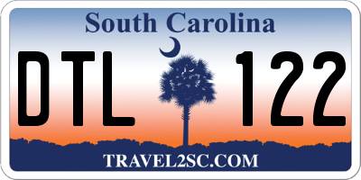 SC license plate DTL122