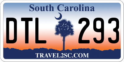 SC license plate DTL293